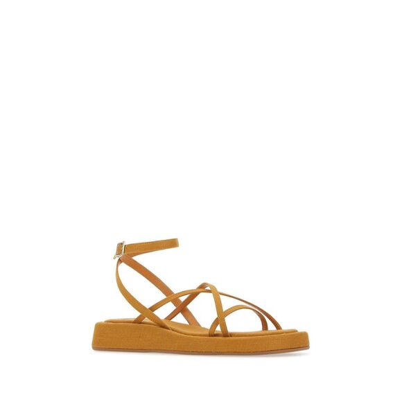 Gia Couture Women Mustard Fabric Rosie 16 Sandals - Picture 2 of 2